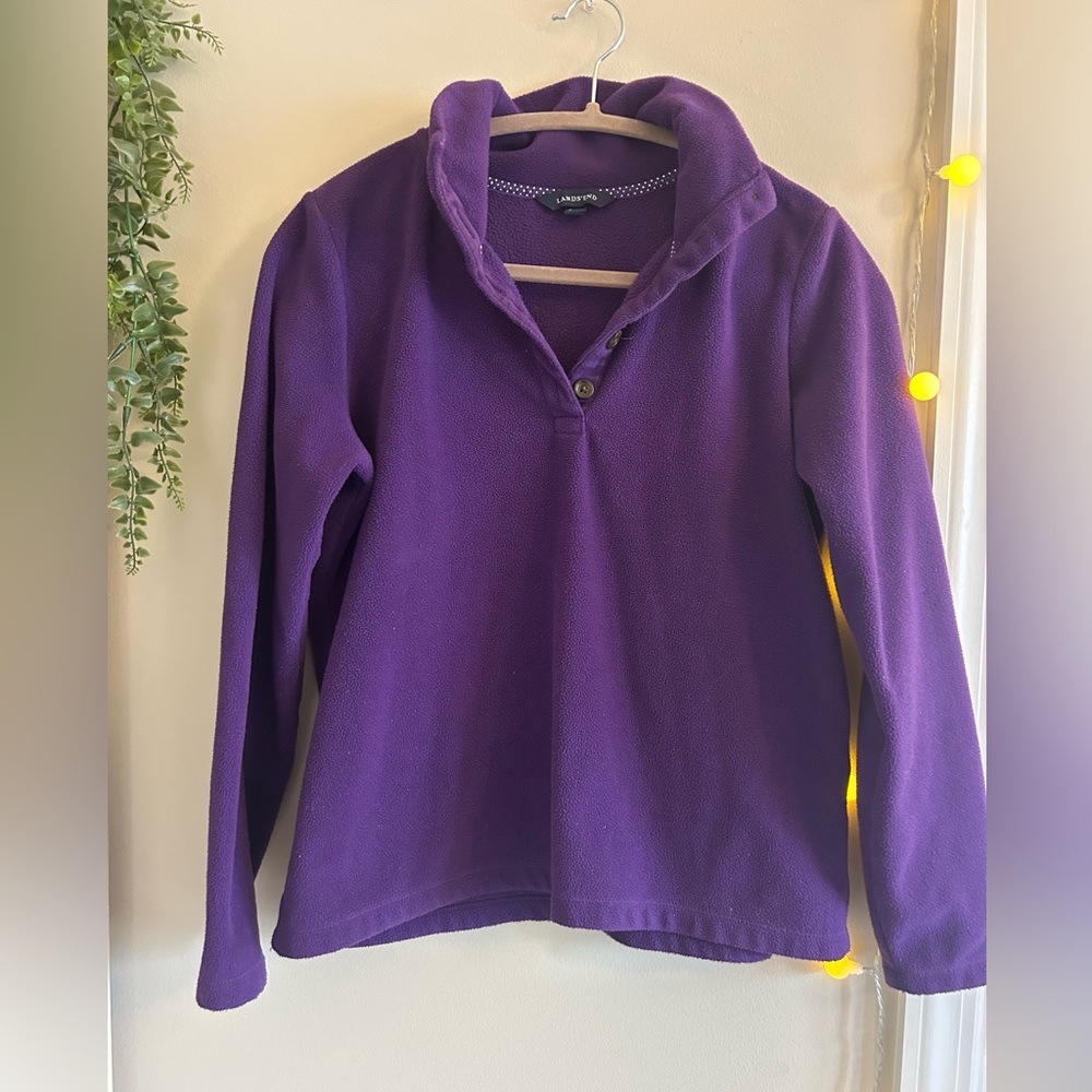 Lands End Fleece Pullover purple
